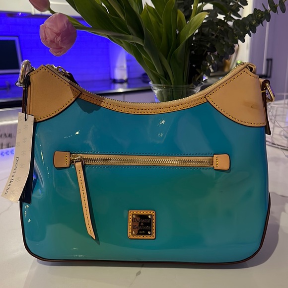 DOONEY & BURKE PATENT BLUE OMBRÉ HOBO